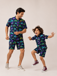 Boy wearing Anaario Neon Fish Shorts