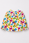 Girl wearing Anaario Neon Multicolor Alphabets Night Suit
