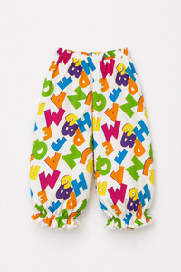 Girl wearing Anaario Neon Multicolor Alphabets Night Suit