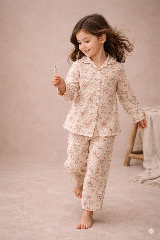 Vintage Rose Pajama Set - Night Wear