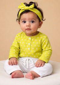 Yellow and white dots Set