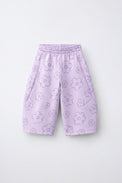 Lavender Flowers Hooded Barrel Pant Set flat lay by Anaario