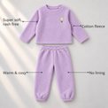 Lavender Hot Air Balloon Fleece Set feature highlights by Anaario – super soft, warm cotton fleece, no lining