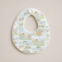 Noah's Ark bamboo baby bib — absorbent sherpa backing