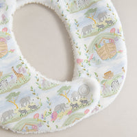 Noah's Ark bamboo baby bib — soft bamboo cotton flatlay