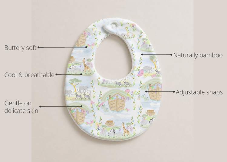 Anaario Noah's Ark Bamboo Baby Bib key features