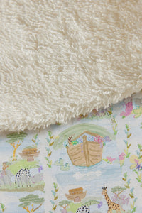 Noah's Ark bamboo baby burp cloth — noah's ark print, soft bamboo cotton