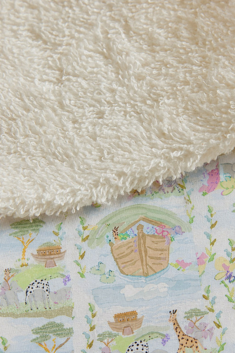 Noah's Ark bamboo baby burp cloth — noah's ark print, soft bamboo cotton