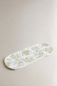 Noah's Ark bamboo baby burp cloth — absorbent sherpa backing