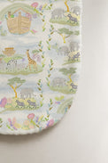 Noah's Ark bamboo baby burp cloth — print detail