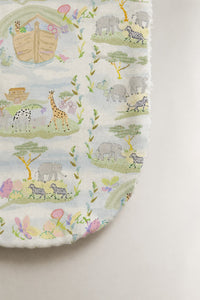 Noah's Ark bamboo baby burp cloth — print detail