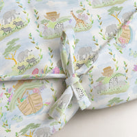 Noah's Ark bamboo baby changing mat — reverse side