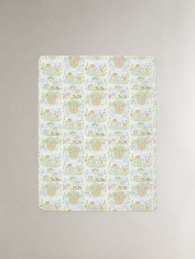 Noah's Ark bamboo baby quilt — noah's ark print, soft bamboo cotton