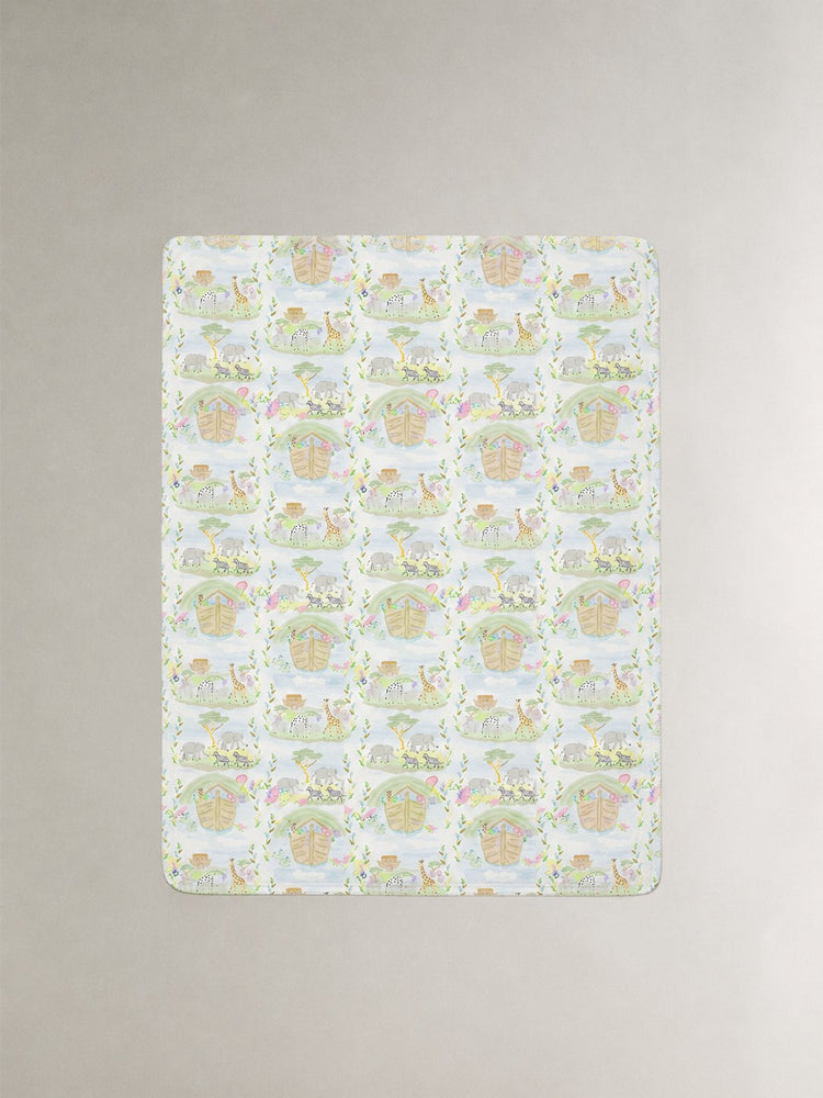 Noah's Ark bamboo baby quilt — noah's ark print, soft bamboo cotton