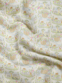 Noah's Ark bamboo baby quilt — print detail