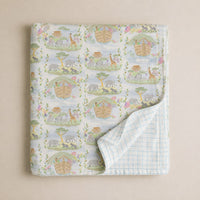 Noah's Ark bamboo baby quilt — soft bamboo cotton flatlay