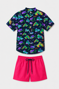 Boy wearing Anaario Ocean Splash Magic Shorts Co-ord Set