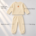 Off-white Cherry Fleece Set feature highlights by Anaario – super soft, warm cotton fleece, no lining