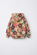 Brown Flowers Hooded Barrel Pant Set flat lay by Anaario