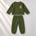 Olive Green Gingerbread Fleece Set top and bottom by Anaario