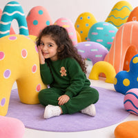 Olive Green Gingerbread Fleece Set on child by Anaario – winter fleecewear