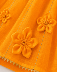 Indian Orange Anarkali Set - Anaario - Image 6