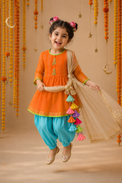 Indian Orange Bunny Patiala Salwar Set - Anaario - Image 10