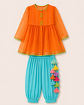Indian Orange Bunny Patiala Salwar Set - Anaario - Image 3