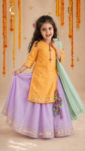Indian Orange Palm Lehenga Set - Anaario - Image 10