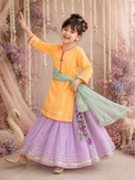 Indian Orange Palm Lehenga Set - Anaario - Image 11