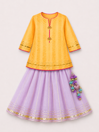 Indian Orange Palm Lehenga Set - Anaario - Image 3