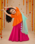 Indian Orange Parrot Peplum Palazzo Set - Anaario - Image 10