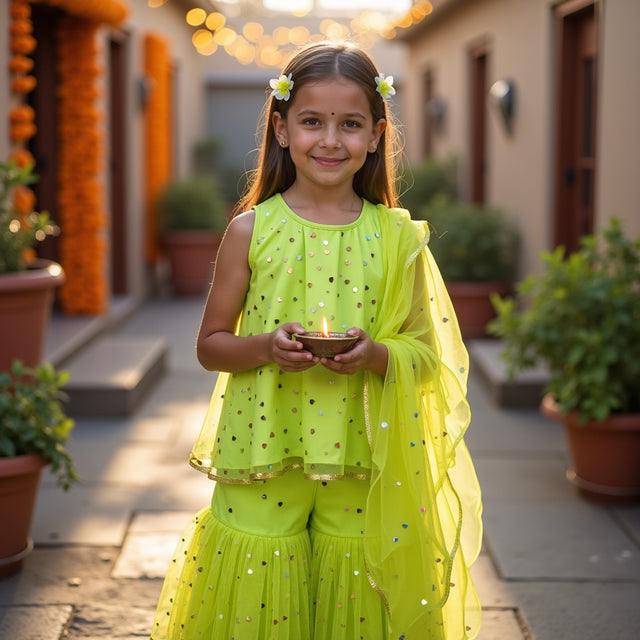 Chandni Lime Sharara Set