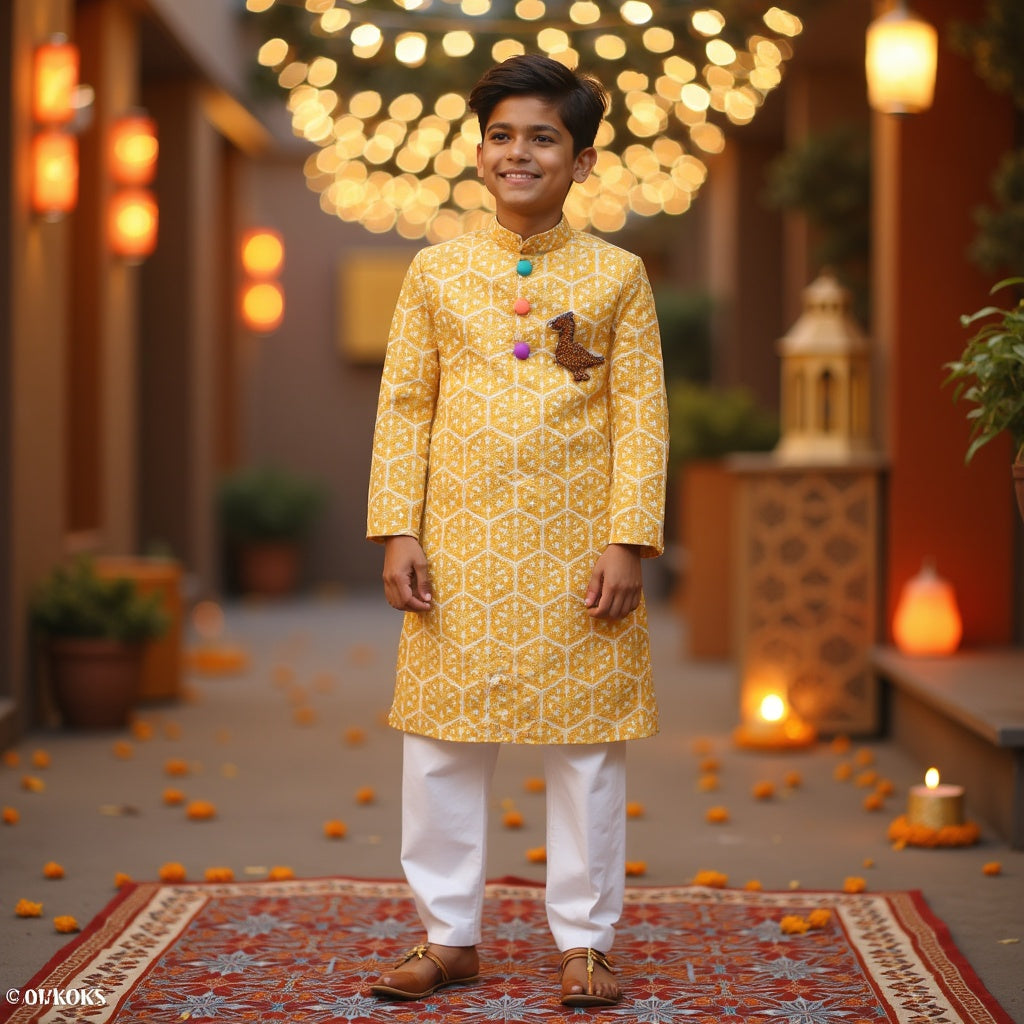 Golden Glow Kurta Set