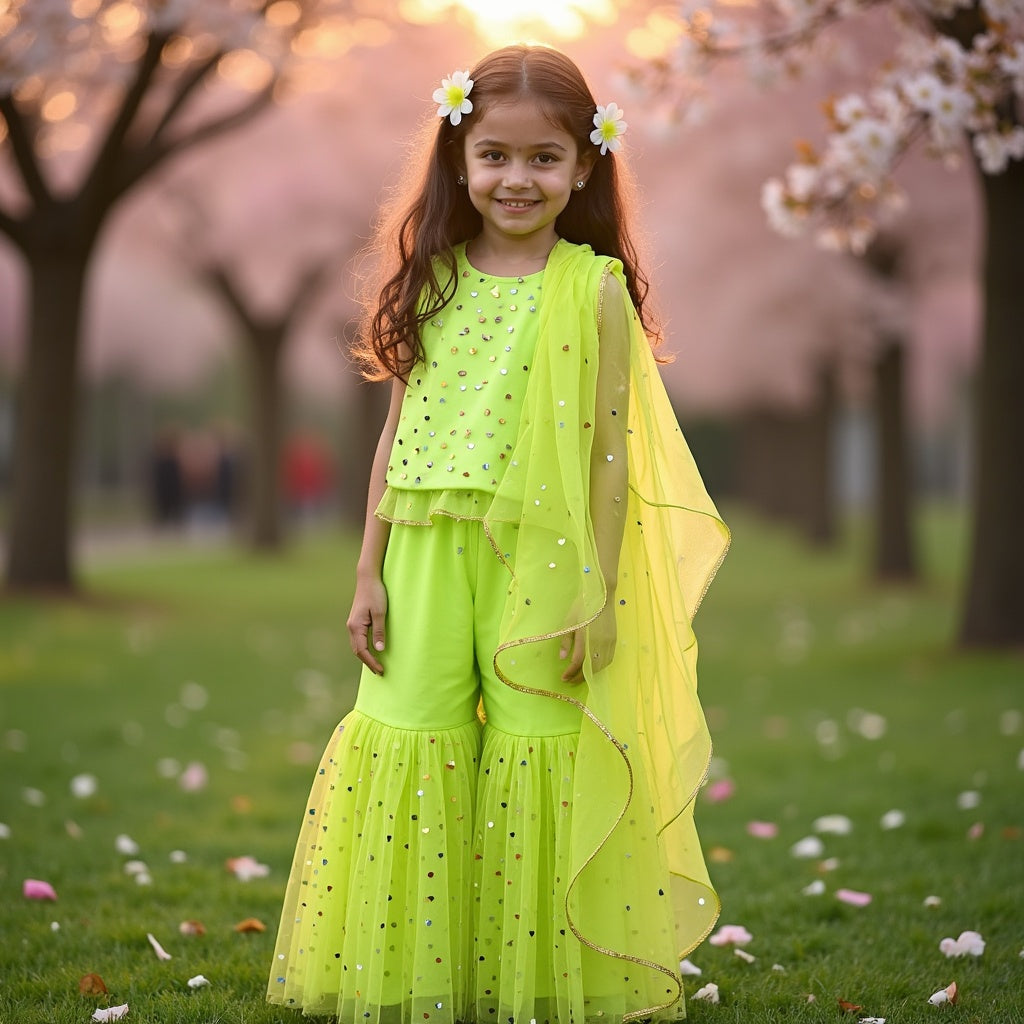 Chandni Lime Sharara Set