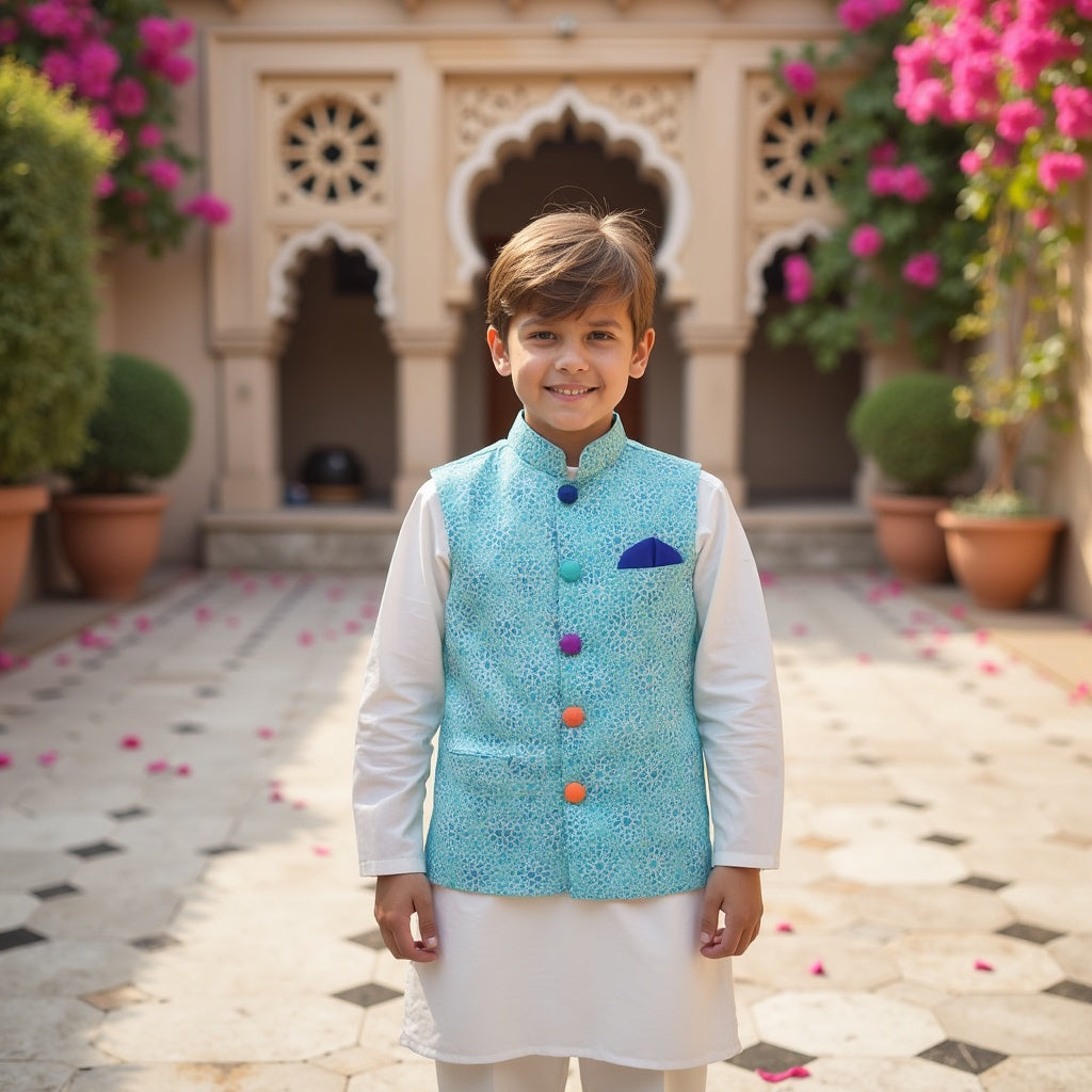 Neel Bahaar Waistcoat Set
