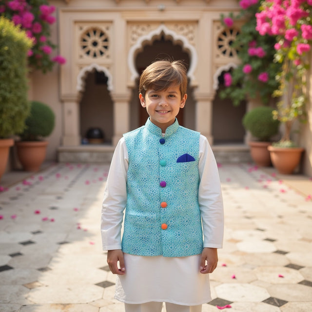 Neel Bahaar Waistcoat Set