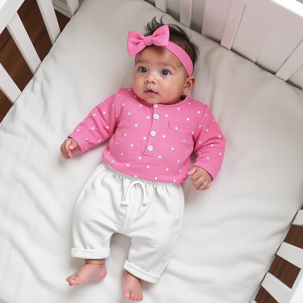 Pink and white dots Set