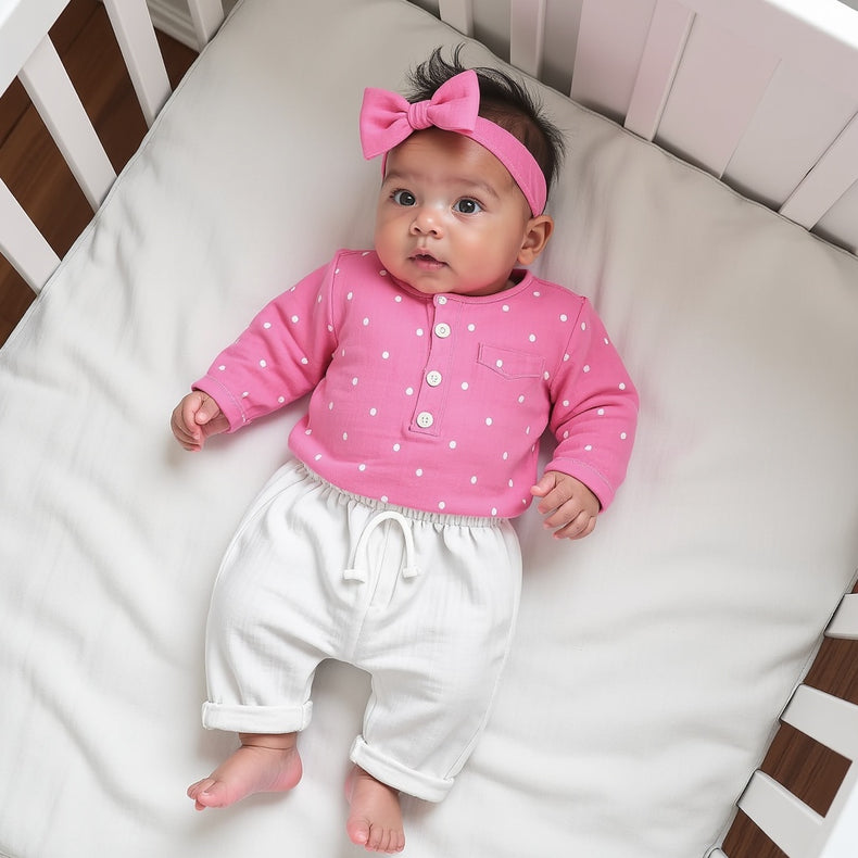 Pink and white dots Set