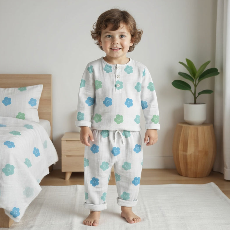 Teal Blossom - Night Wear