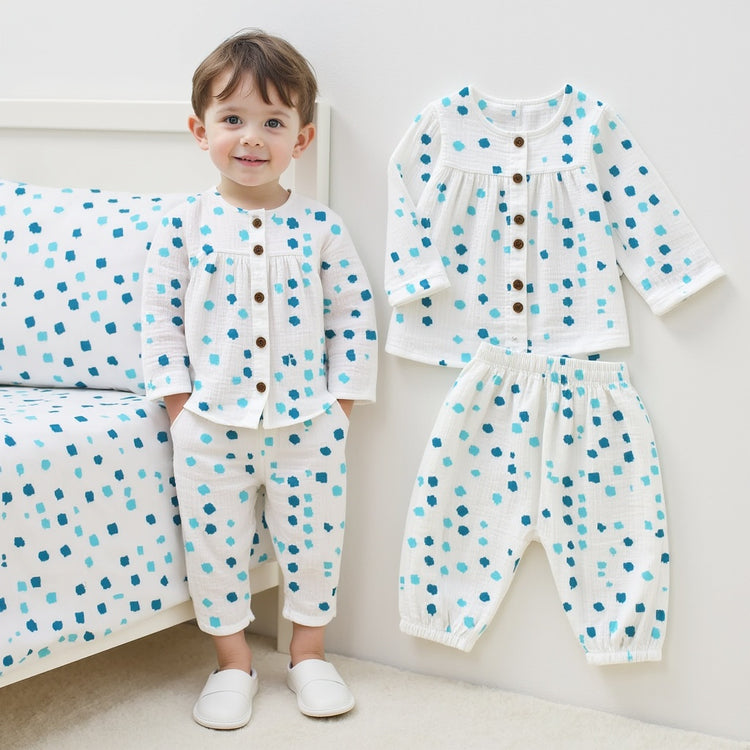 Blue Polka Spots - Night Wear