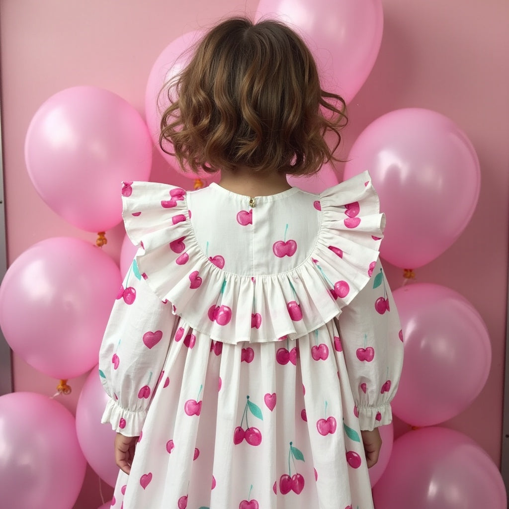 Cherry Heart Ruffle Dress