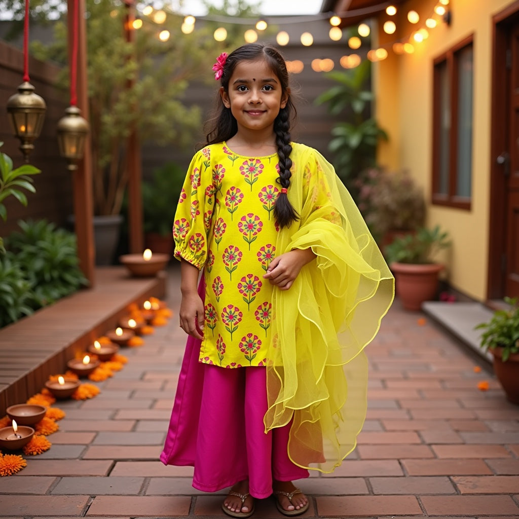 Haldi Gulab Kurta Set