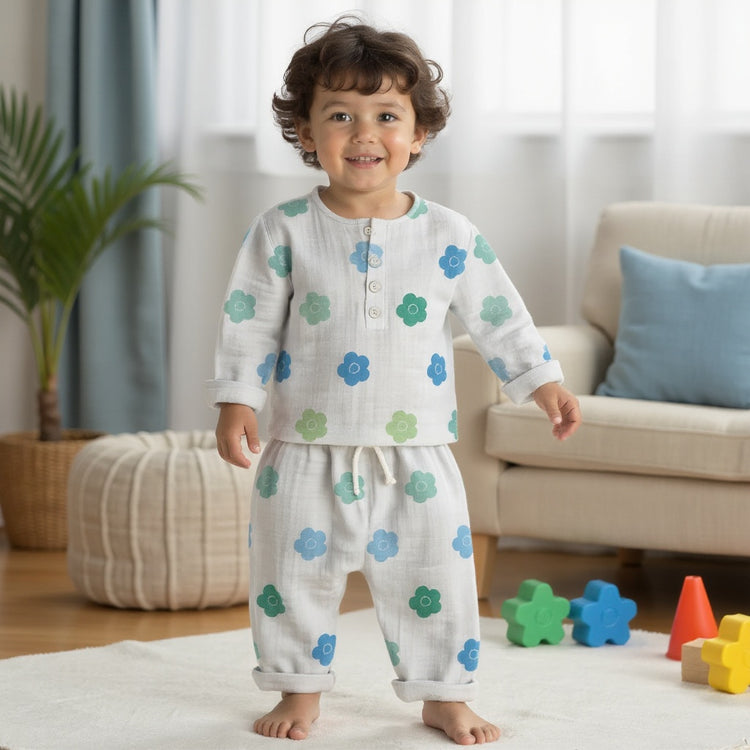 Teal Blossom - Night Wear