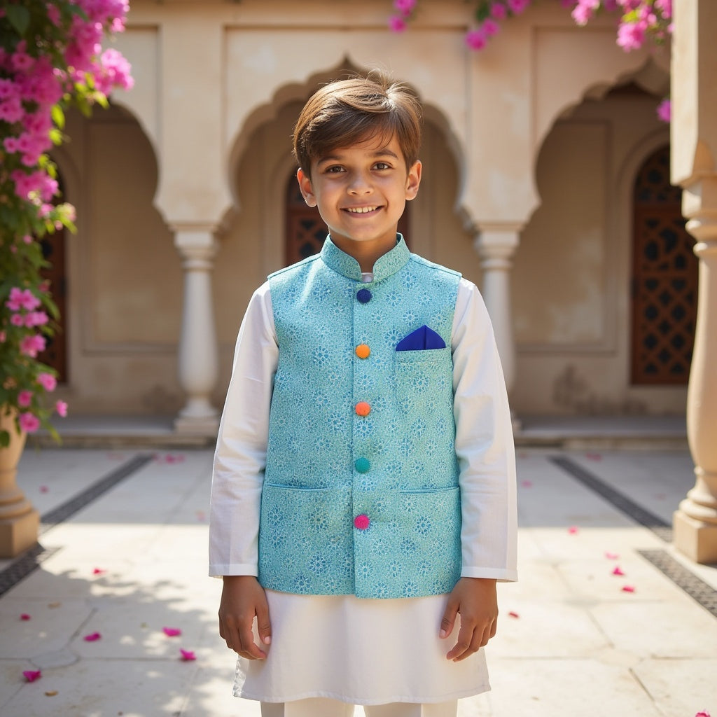 Neel Bahaar Waistcoat Set