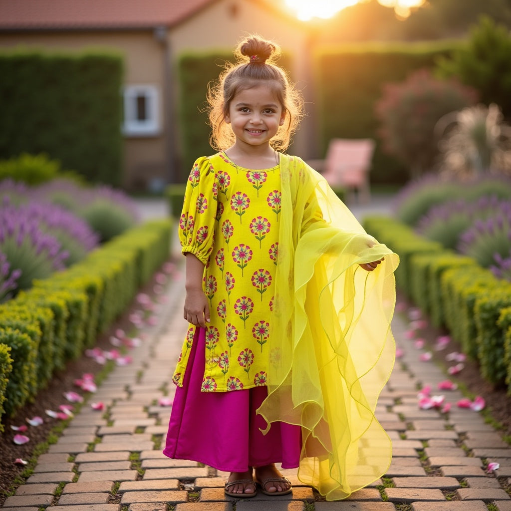 Haldi Gulab Kurta Set