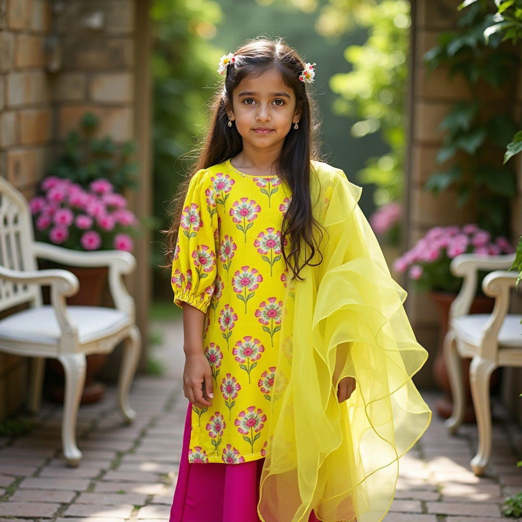 Haldi Gulab Kurta Set