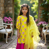 Haldi Gulab Kurta Set