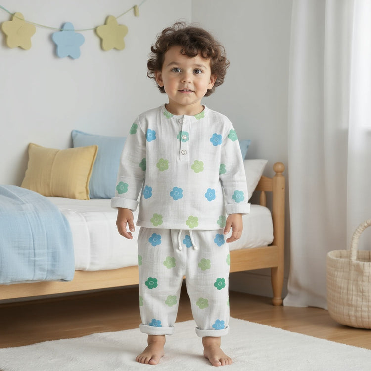 Teal Blossom - Night Wear