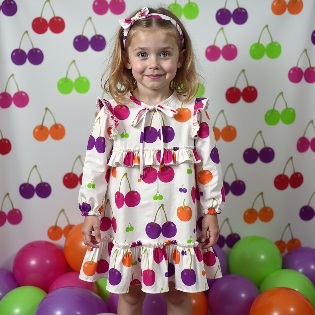 Cherry Jubilee Ruffle Dress